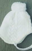 cream bobble hat