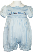 Romper Blue with Trains